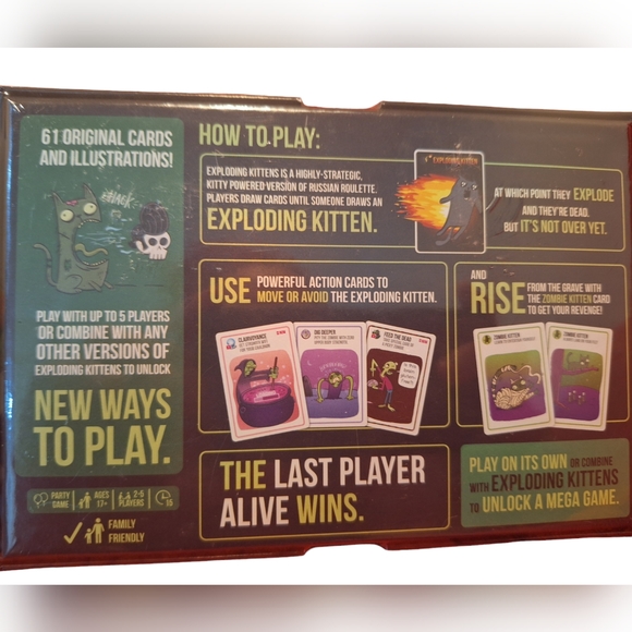 ZOMBIE KITTENS Card Game - Last Player Alive Wins NEW - Picture 2 of 2